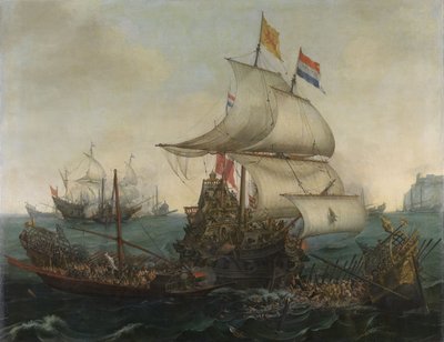 Dutch Ships Ramming Spanish Galleys off the English Coast, 3 October 1602 by Hendrick Cornelisz. Vroom